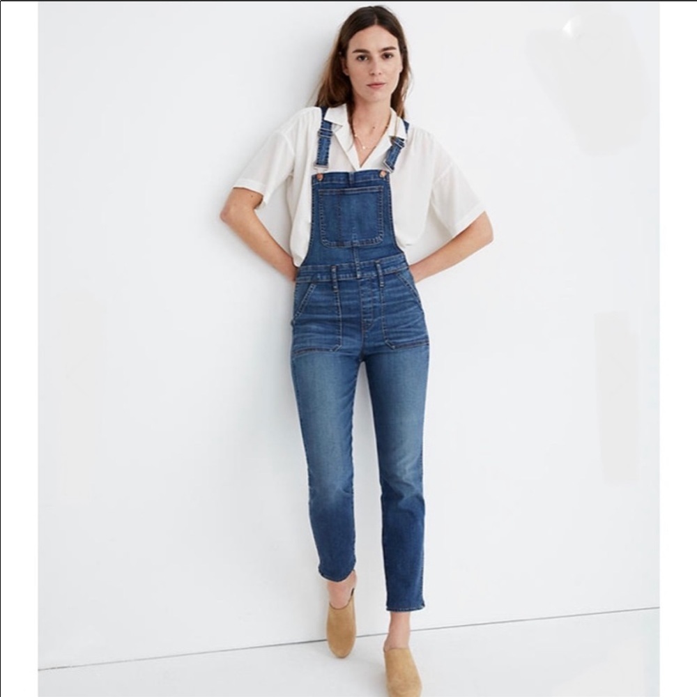 Madewell stovepipe Jean overalls XS